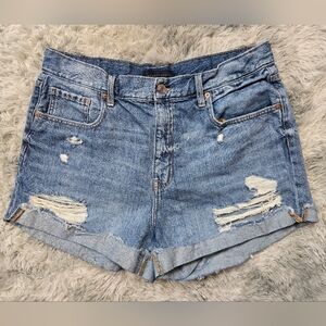 Aeropostale Distressed Cuffed Jean Mom Shorts Size 16